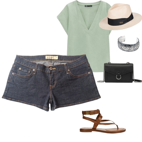 Jean Shorts in Dark Wash Denim - Picture 12 of 14